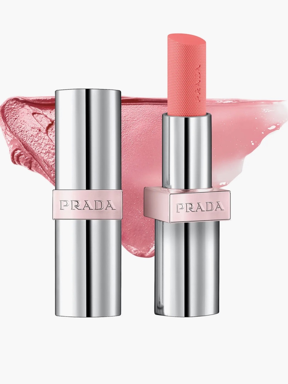 Prada Light Refillable Glowing Lip Oil Stick in Rose U016 Bubblegum Pink